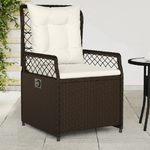 vidaXL Sedie da Giardino Reclinabili 2 pz Marrone in Polyrattan