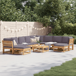 vidaXL Set Salotto da Giardino 11 pz con Cuscini Legno Massello Acacia