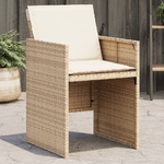 vidaXL Sedie da Giardino con Cuscini 4 pz Beige in Polyrattan