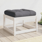 vidaXL Poggiapiedi da Giardino con Cuscino Legno Massello Pino Bianco