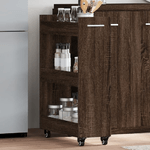 vidaXL Mobile con Ruote Rovere Marrone 60x22x79cm in Legno Multistrato