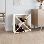 vidaXL Portabottiglie Bianco 62x25x62 cm in Legno Massello di Pino