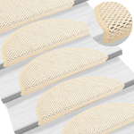 vidaXL Tappeti Autoadesivi Scale Aspetto Sisal 15 pz 56x17x3 cm Crema