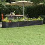 vidaXL Letto da Giardino in Acciaio a Polvere 332x40x36 cm Antracite