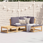 vidaXL Set Salotto da Giardino 4pz con Cuscini Legno Massello Acacia