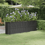 vidaXL Letto da Giardino in Acciaio a Polvere 224x40x68 cm Antracite