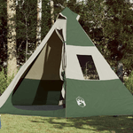 vidaXL Tenda da Campeggio 7 Persone Verde 350x350x280 cm Taffetà 185T