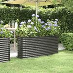 vidaXL Letto da Giardino in Acciaio a Polvere 152x40x68 cm Antracite