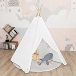 vidaXL Tenda Tipi Bimbi Borsa Bianco Microfibra Strisce 120x120x150cm