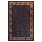 vidaXL Tappeto Lavabile 160x230 cm Nero e Oro Antiscivolo