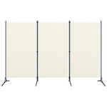 vidaXL Paravento a 3 Pannelli Bianco Crema 260x180 cm