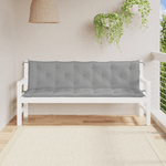 vidaXL Cuscini Panca da Giardino 2pz Grigi 180x50x7cm Tessuto Oxford