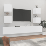 vidaXL Set di Mobili Porta TV 6 pz Bianco in Legno ingegnerizzato