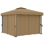 vidaXL Gazebo con Tende 3x3 cm Grigio Talpa in Alluminio