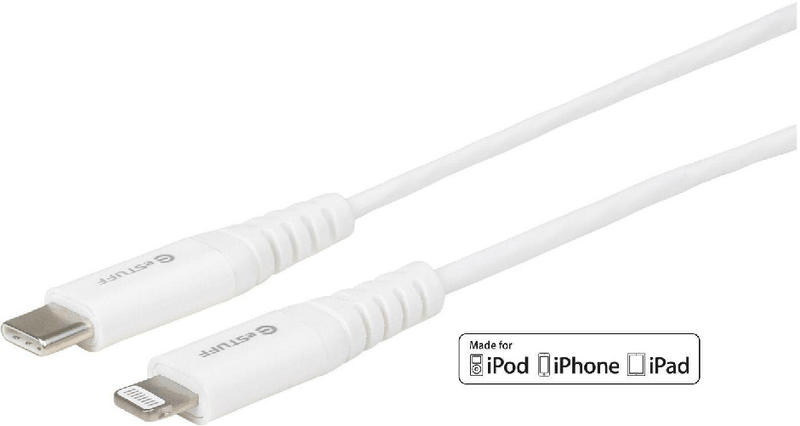 eSTUFF-ES602021-cavo-Lightning-05-m-Bianco--USB-C-Lightning-Cable-MFI-05m---USB-C-to-8Pin-lightning-plug---White-Suppo