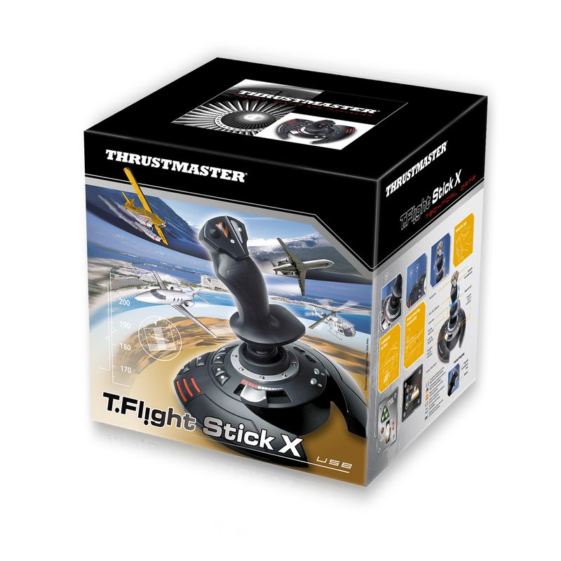 Thrustmaster-T.Flight-Stick-X-Nero-Rosso-Argento-USB-Joystick-Analogico-PC-Playstation-3