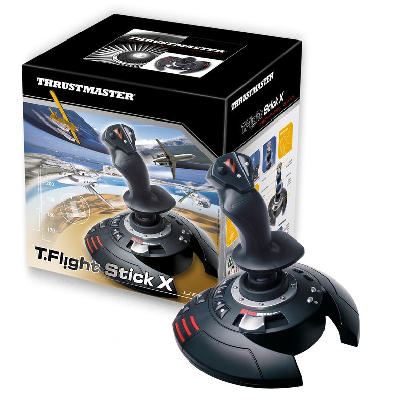 Thrustmaster-T.Flight-Stick-X-Nero-Rosso-Argento-USB-Joystick-Analogico-PC-Playstation-3