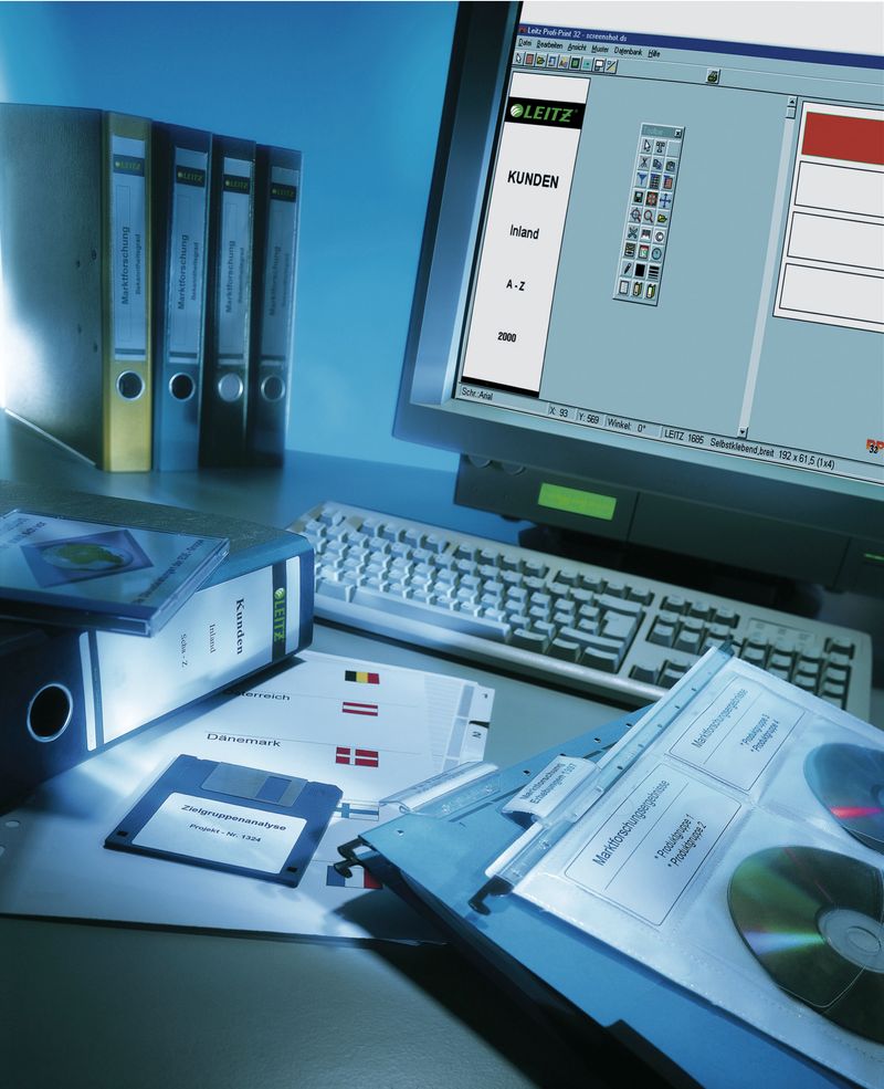 Leitz-60990085-etichetta-autoadesiva-Rettangolo-Grigio