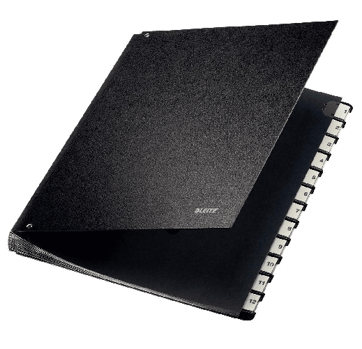 Leitz-58120095-intercalare-Indice-a-linguetta-numerico-Faesite-Nero