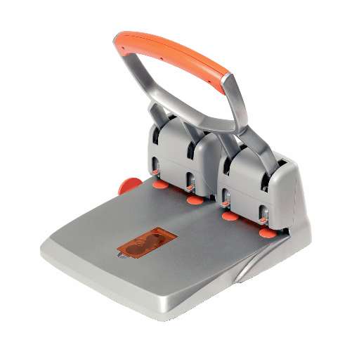 RAPID-Perforatore-HDC150---max-150-fogli---4-fori---passo-8-cm---grigio-arancio---Rapid