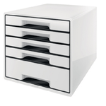 LEITZ Cassettiera Drawer Cabinet Cube 5 - 28,7 x 27 x 36,3 cm - bianco - Leitz