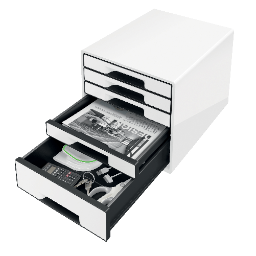 LEITZ-Cassettiera-Drawer-Cabinet-Cube-5---287-x-27-x-363-cm---bianco---Leitz