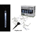 Trade Shop Traesio-catena Luminosa 10 Ghiaccioli Solari Lampade Led Luce Fredda Interno / Esterno -