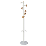 ALBA Appendiabiti a 6 ganci Music + 3 miniganci 175cm - bianco/legno - Alba