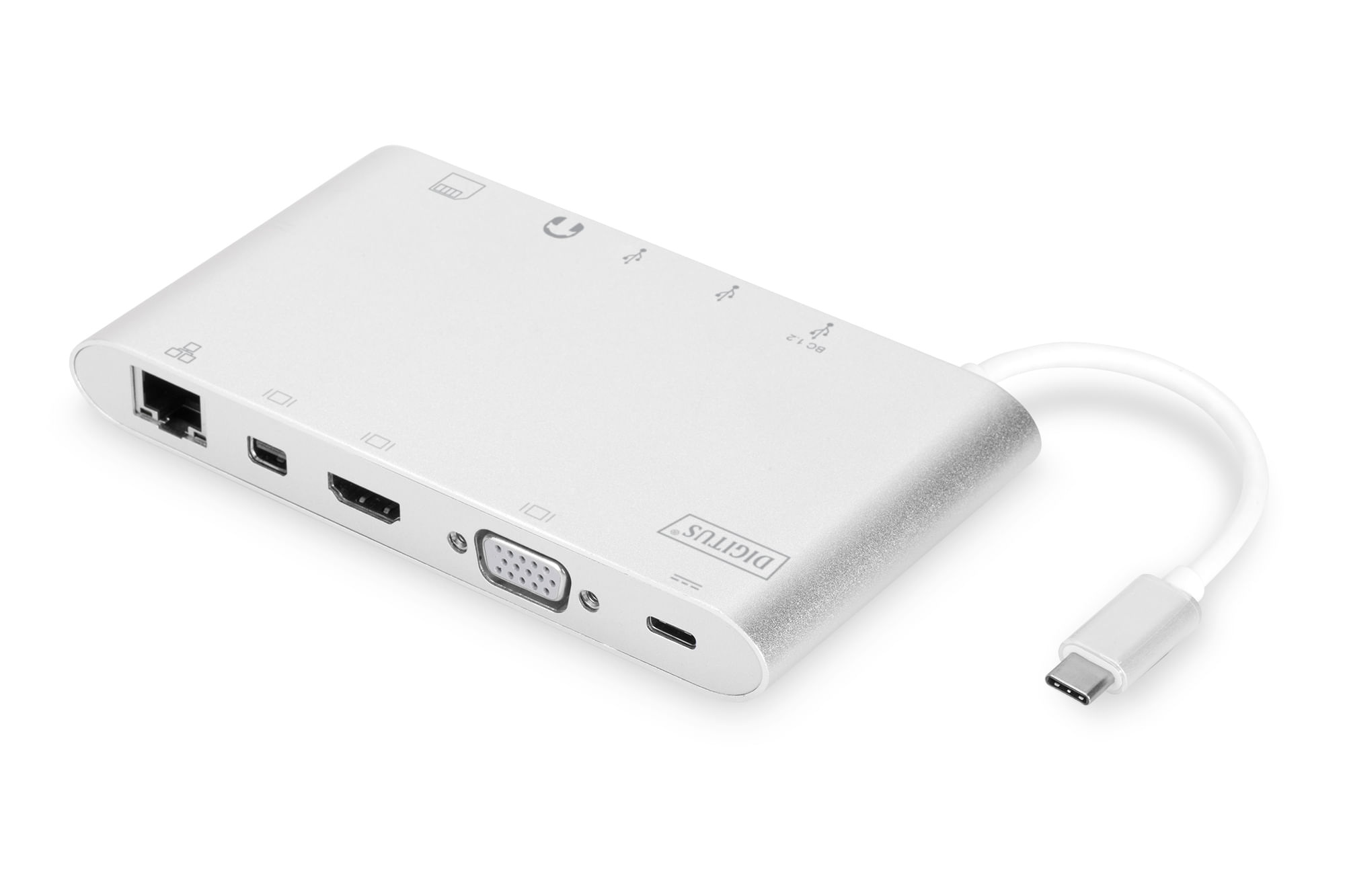 Digitus Universal Docking Station - USB-C - 11 Ports 3x video,1x USB-C - 3x USB3.0 - RJ45 - 2x card reader