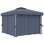 vidaXL Gazebo con Tende 3x3 cm Antracite Alluminio