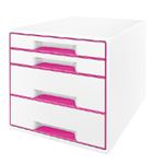 LEITZ-Cassettiera-Cube---287-x-27-x-363-cm---4-cassetti---bianco-rosa---Leitz