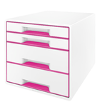 LEITZ-Cassettiera-Cube---287-x-27-x-363-cm---4-cassetti---bianco-rosa---Leitz