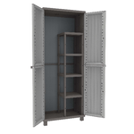 TERRY Armadio JWood 368 - 2 ante - 68 x 37,5 x 170 cm - PPL - effetto legno - grigio tortora - Terry