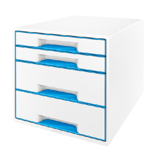 LEITZ-Cassettiera-Cube---287-x-27-x-363-cm---4-cassetti---bianco-azzurro---Leitz