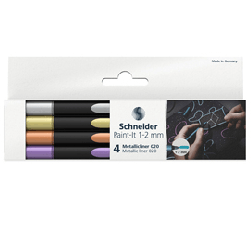 SCHNEIDER-Pennarello-Metallic-Liner-020---punta-1-2-mm---colori-assortiti---Schneider---conf.-4-pezzi