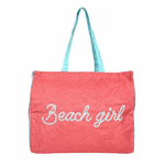 Giovanile Borsa Mare con chiusura lampo misura 48x38x16cm cotone canvas 100% spiaggia stampe colore Rosa Beach Girl