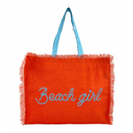 Giovanile Borsa Mare con chiusura lampo misura 48x38x16cm cotone canvas 100% spiaggia stampe colore Arancione Beach Girl