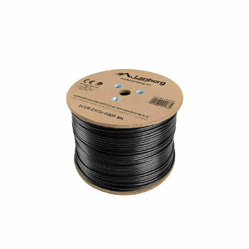 Lanberg Cavo di Rete Rigido UTP Categoria 5e Lanberg LCU5-21CU-0305-BK 305 m Nero