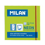 MILANO BLOC di 100 banconote adesive - rimovibili - 76mm x 76mm - colore verde neon