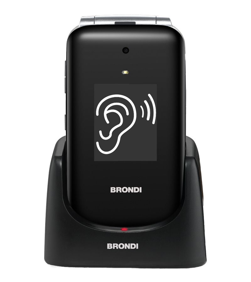 Brondi-Amico-Supervoice-711-cm--2.8---Nero-Telefono-per-anziani