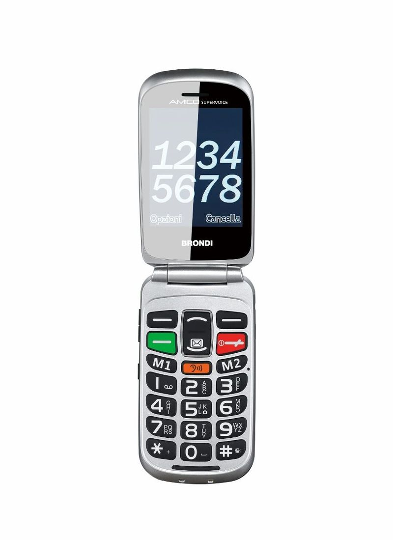 Brondi-Amico-Supervoice-711-cm--2.8---Nero-Telefono-per-anziani