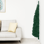 vidaXL Albero Natale Artificiale Sottile a Metà Supporto Verde 240 cm