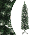 Albero di Natale Artificiale Sottile con Base 180 cm PVC