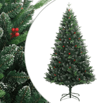 vidaXL Albero Natale Artificiale Incernierato con Bacche Rosse 240 cm