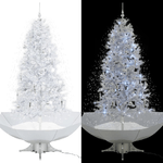 vidaXL Albero di Natale con Neve e Base a Ombrellone Bianco 190 cm