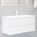 vidaXL Mobile Sottolavabo Bianco Lucido 100x38,5x45 cm in Truciolato