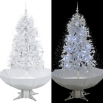 vidaXL Albero di Natale con Neve e Base a Ombrellone Bianco 170 cm