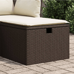 vidaXL Sgabello Giardino con Cuscino Marrone 55x55x37 cm in Polyrattan