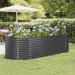 vidaXL Letto da Giardino in Acciaio a Polvere 249x100x68 cm Antracite