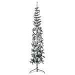 vidaXL Albero Natale Artificiale Sottile a Metà Neve Fioccata 210 cm